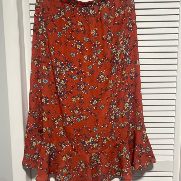 Max Studio Floral Midi Bottom Asymmetrical Skirt Size M - Picture 5 of 8